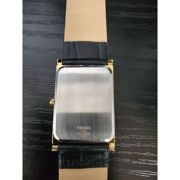 🔥NEW OLD STOCK - Rare - Vintage Seiko Slim Tank Quartz Men's Leather Watch - Picture 3 of 4
